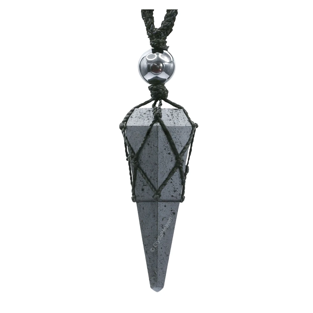 Hematite Pendulum Pendant Necklace (Macrame)
