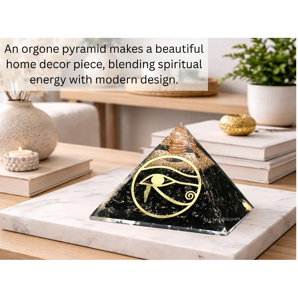 Shungite Orgone Pyramid (Horus Eye)