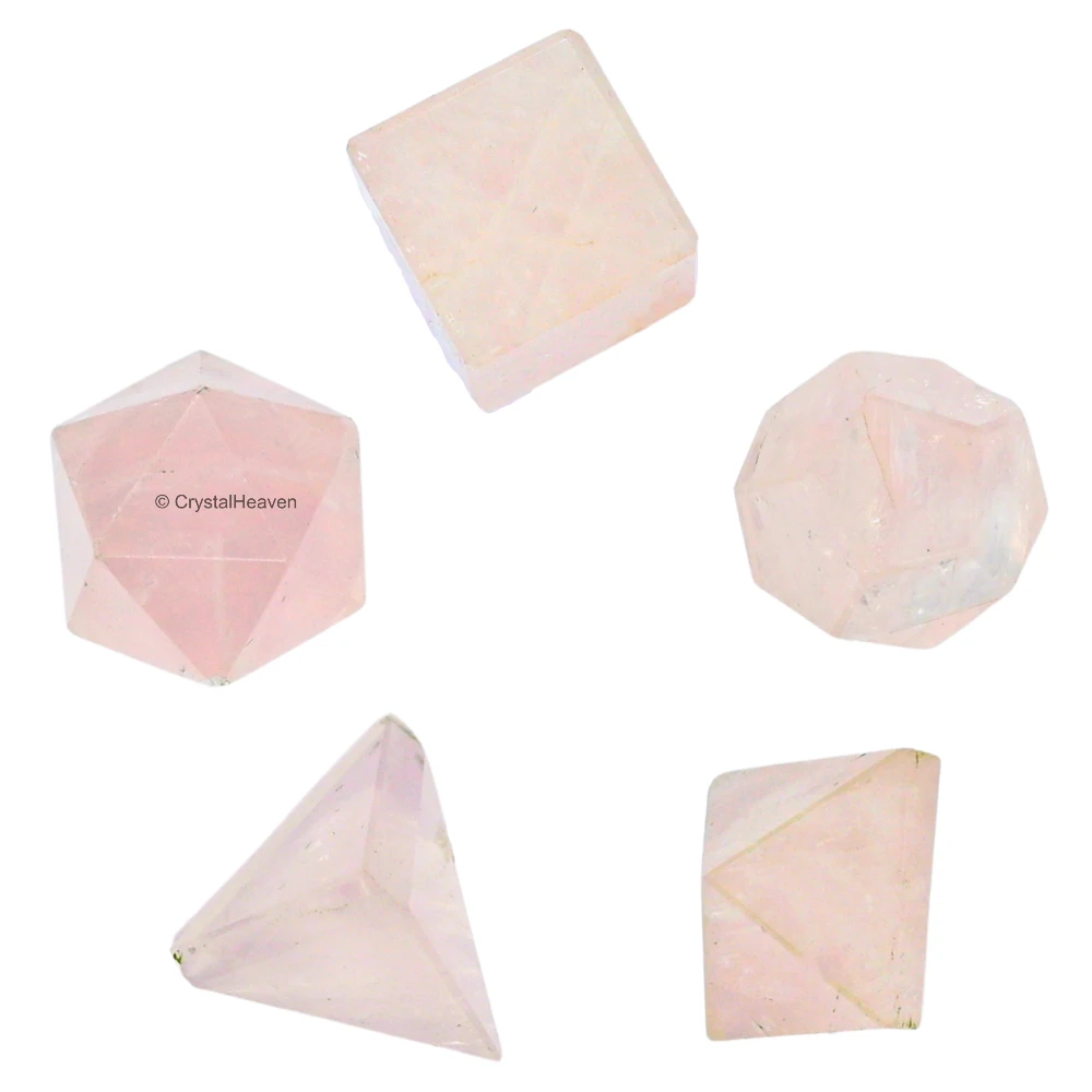 Rose Quartz Platonic Solid - 5 Pcs