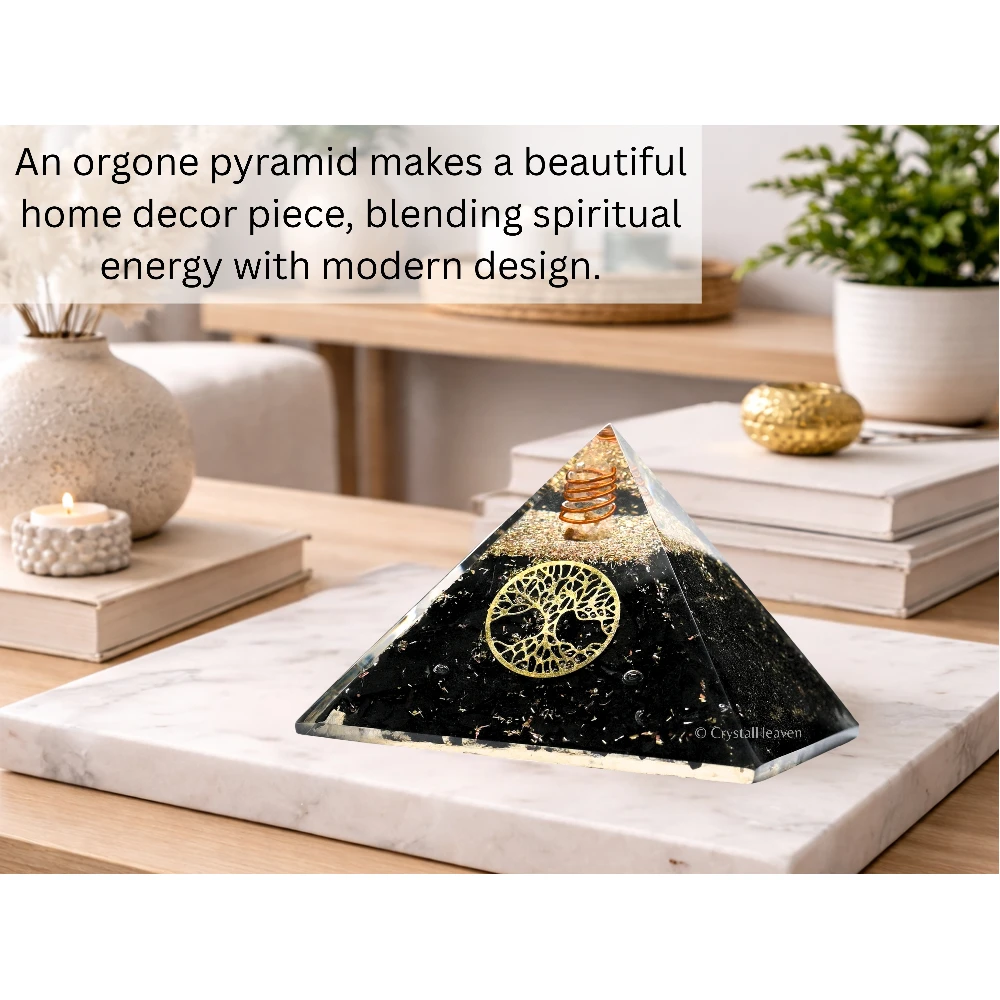 Shungite Orgone Pyramid (Small Tree Of life)