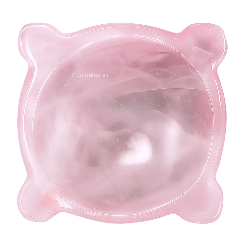 Rose Quartz Crystal Diya - 4 Batti