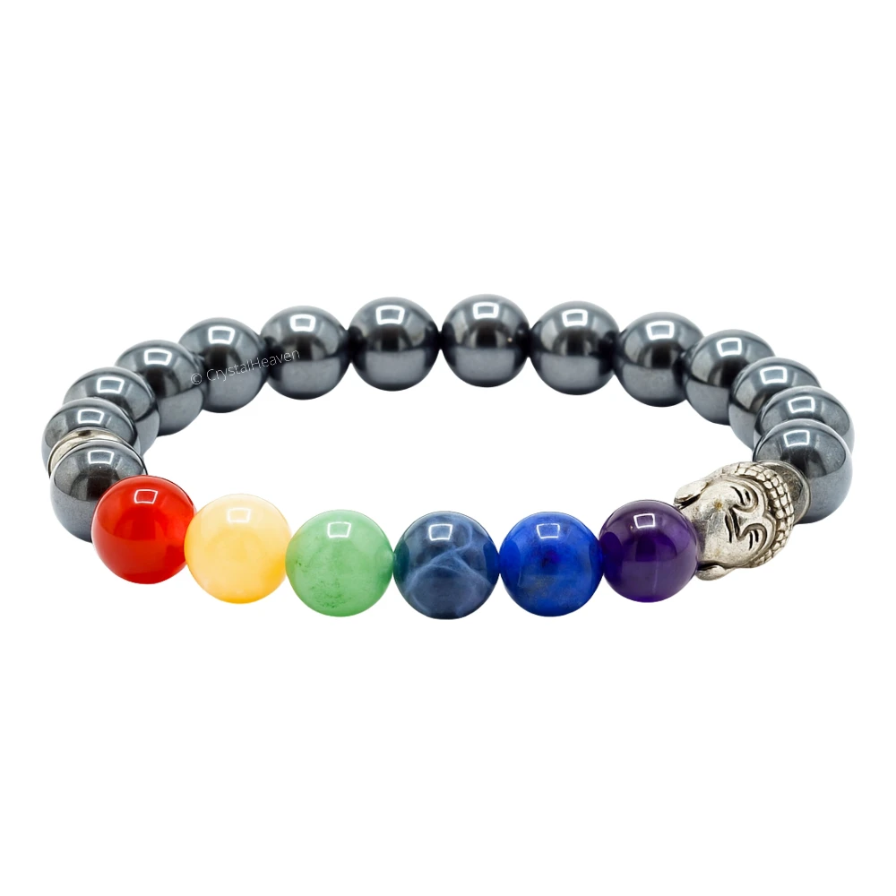 Hematite Chakra with Buddha Bracelet (Elastic)