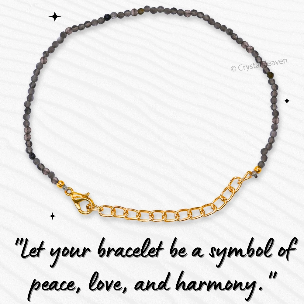 Grey Cats Eye Bracelets - 2mm Faceted Beads (Gold)