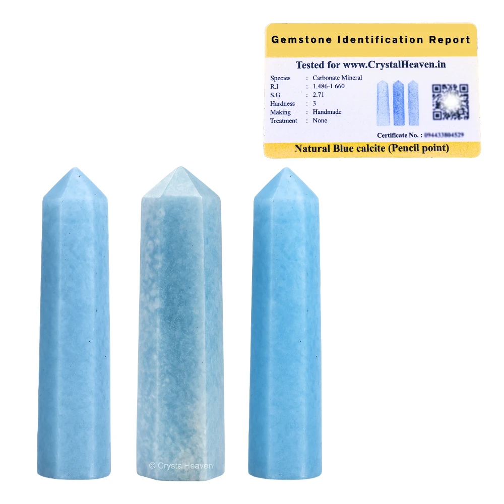 Blue Calcite Pencil Points (Set of 10)