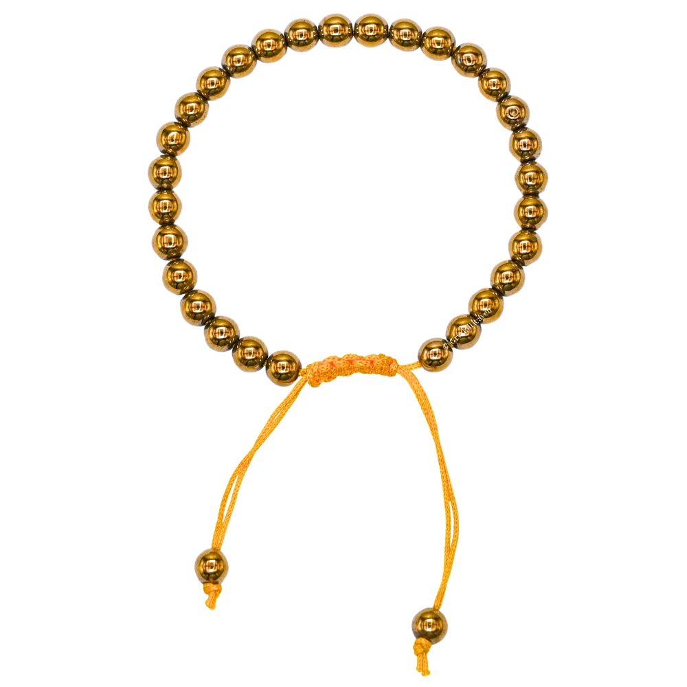 Golden Hematite Healing Crystal Bracelets - 6mm Beads (Adjustable)