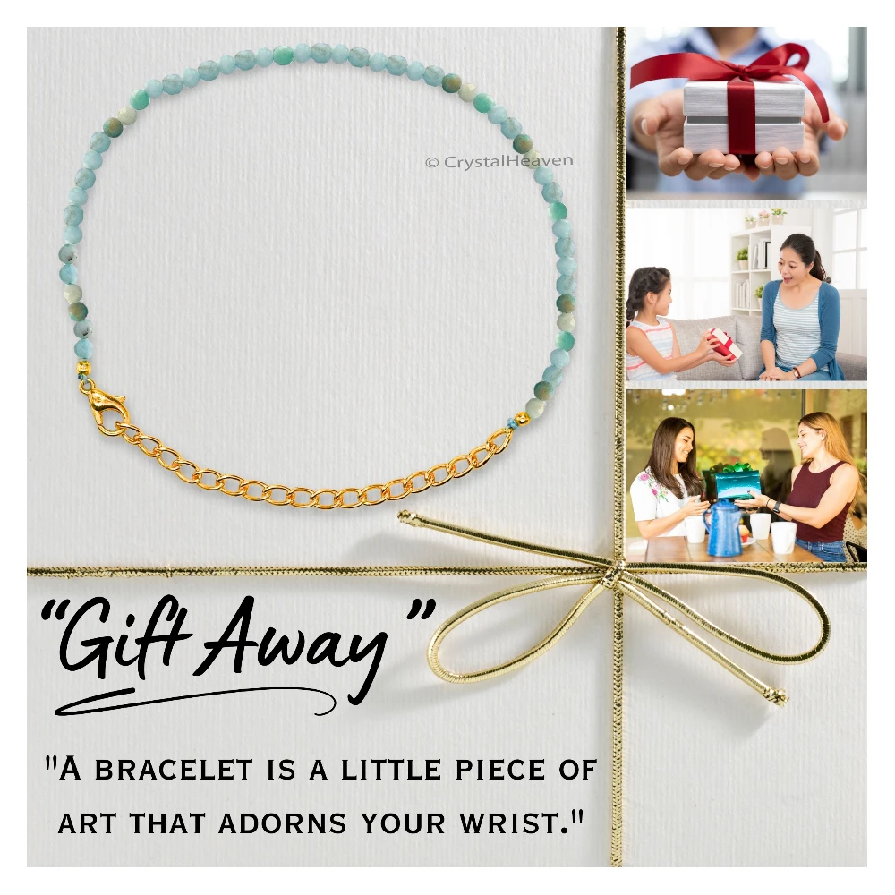 Amazonite Bracelets - 2mm Faceted Beads (Gold)