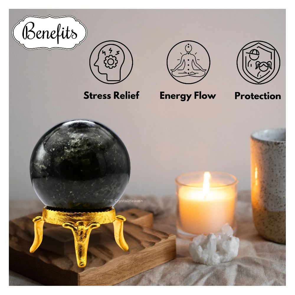 Nuummite Sphere (1.5 Inch)