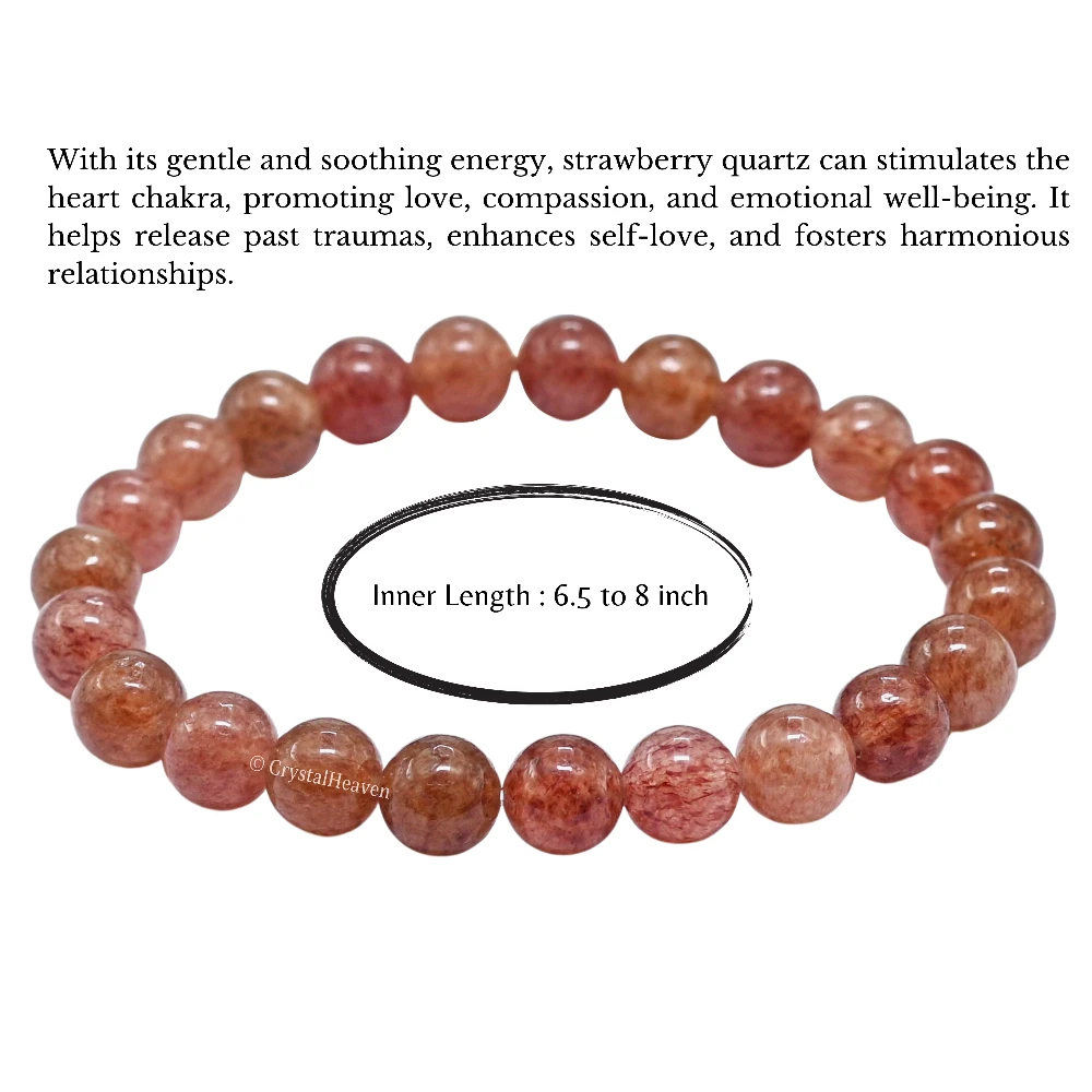 Strawberry Quartz  Bracelet (Elastic)