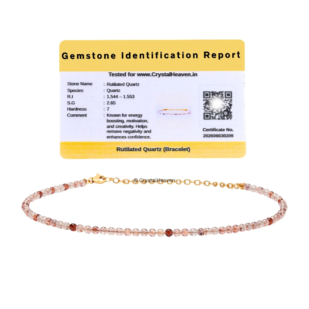 Rutilated Quartz Bracelets - 2mm Faceted Beads (Gold)