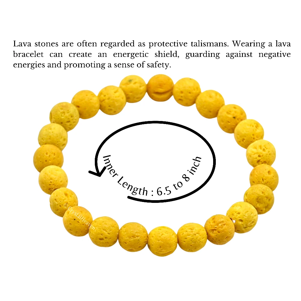 Yellow Lava Stone Bracelet (Elastic)