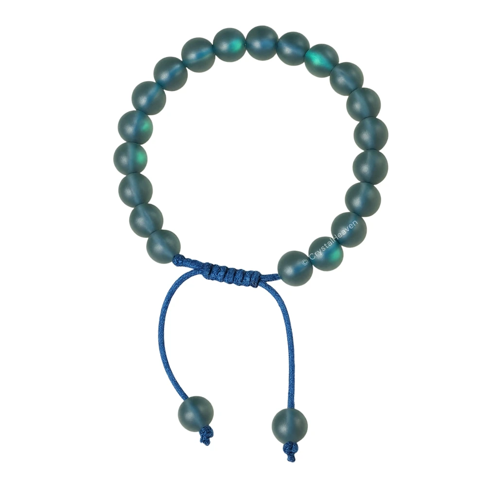 Grey Mermaid Glass Bracelet (Adjustable)