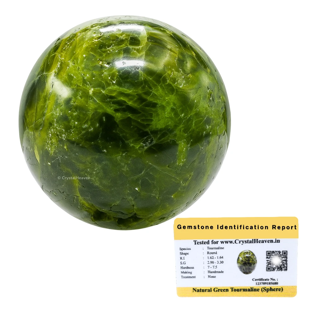Green Tourmaline In Matrix Sphere (1.5 Inch)