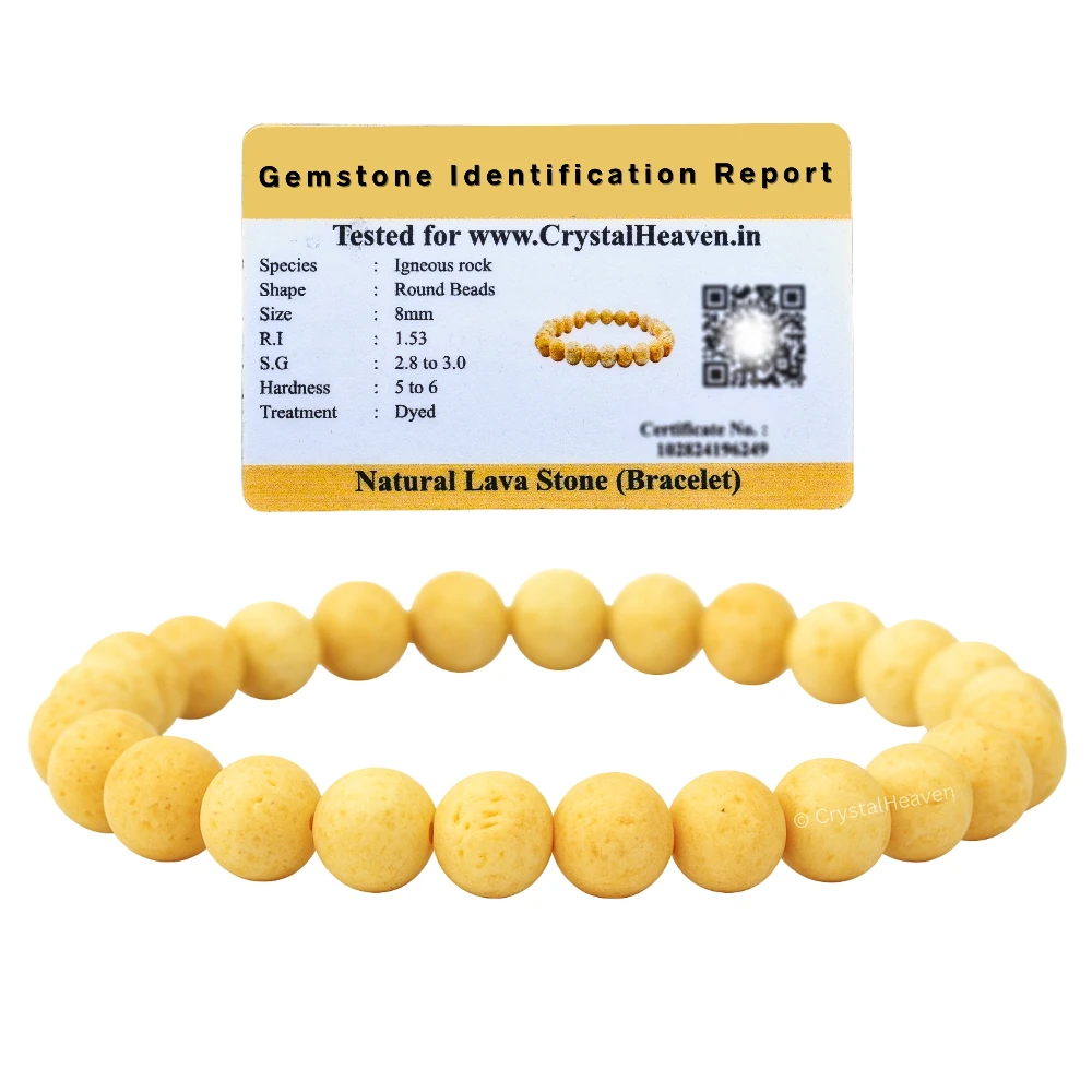 Cream Lava Stone Bracelet (Elastic)