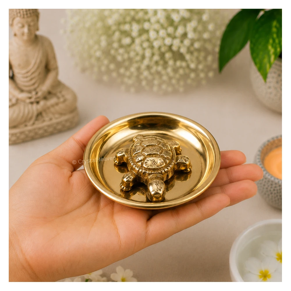 Tortoise with Plate Bass Idol Figurine (40 Gram, 2.5 inch)