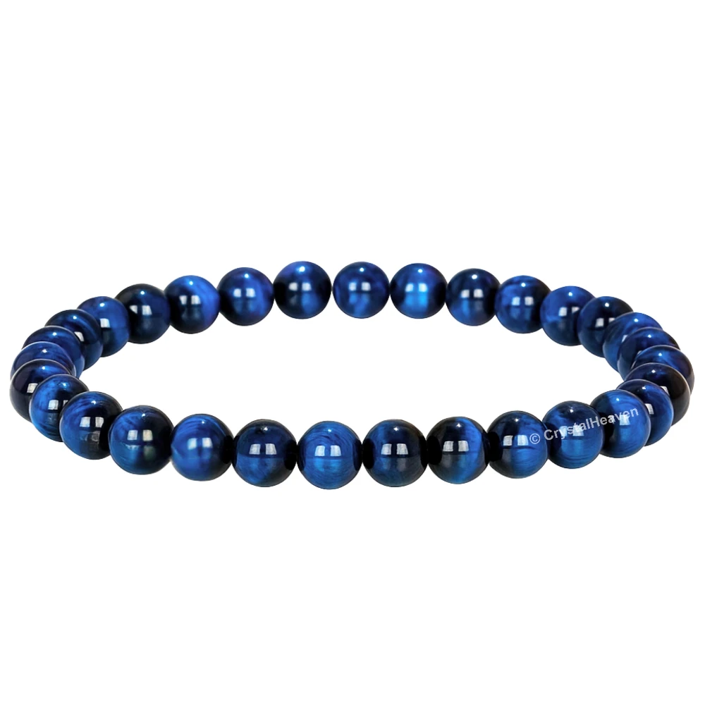 Blue Cats Eye Healing Crystal Bracelets - 6mm Beads