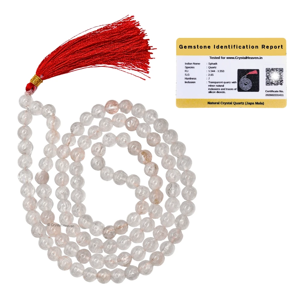 Sphatik Mala - B Grade 108 Beads (7mm) (Without Knot)