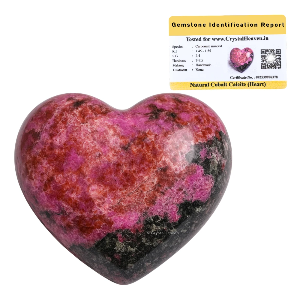 Cobalt Calcite Heart