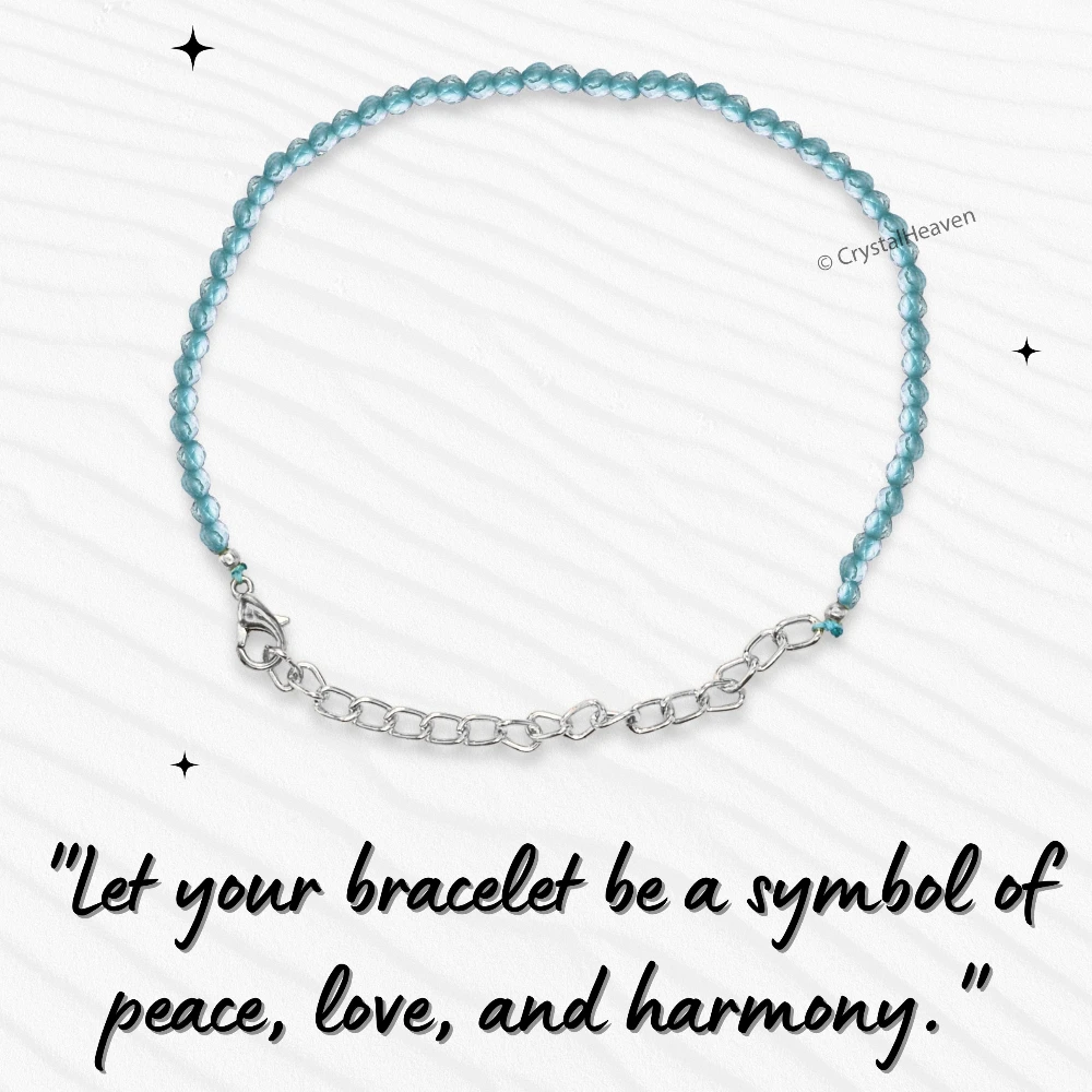 Sky Apatite Bracelets - 2mm Faceted Beads (Silver)