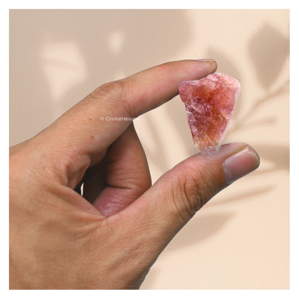 Raw Strawberry Quartz Crystals (2 Pieces)