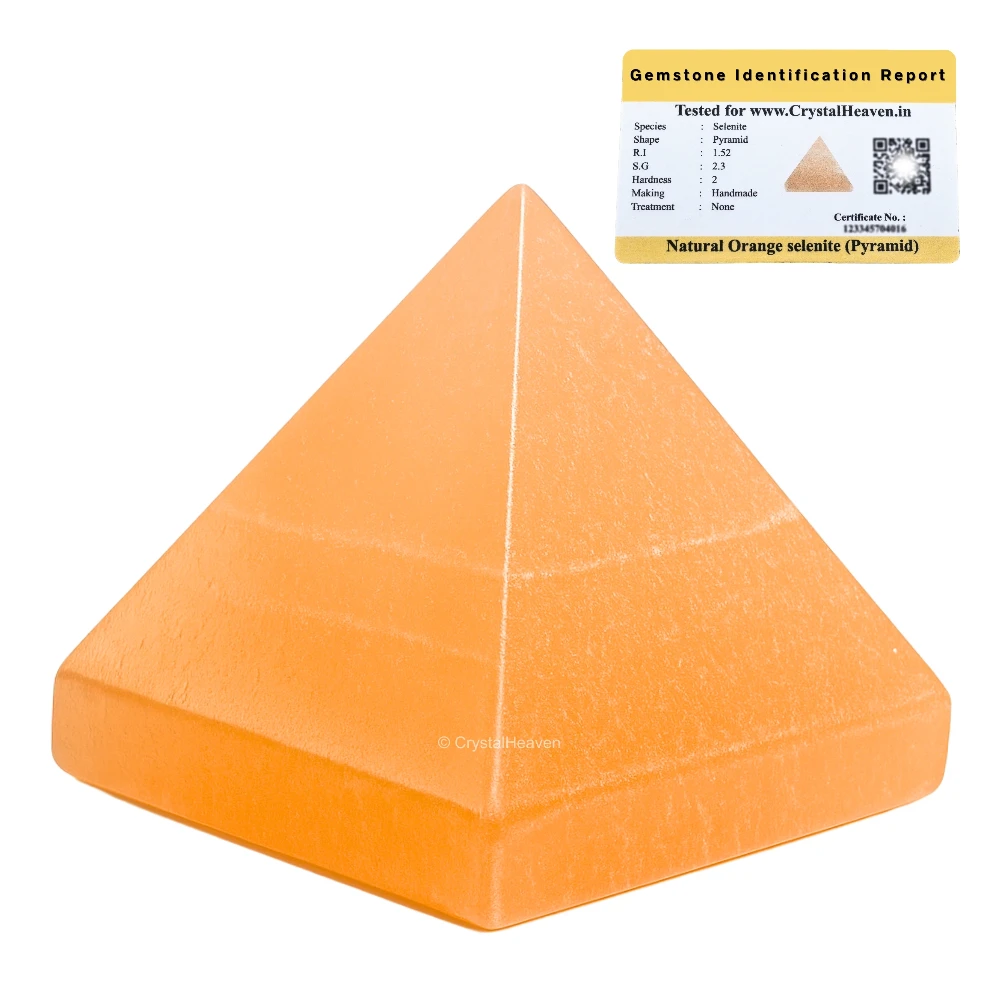 Orange Selenite Pyramid (2 Inch)