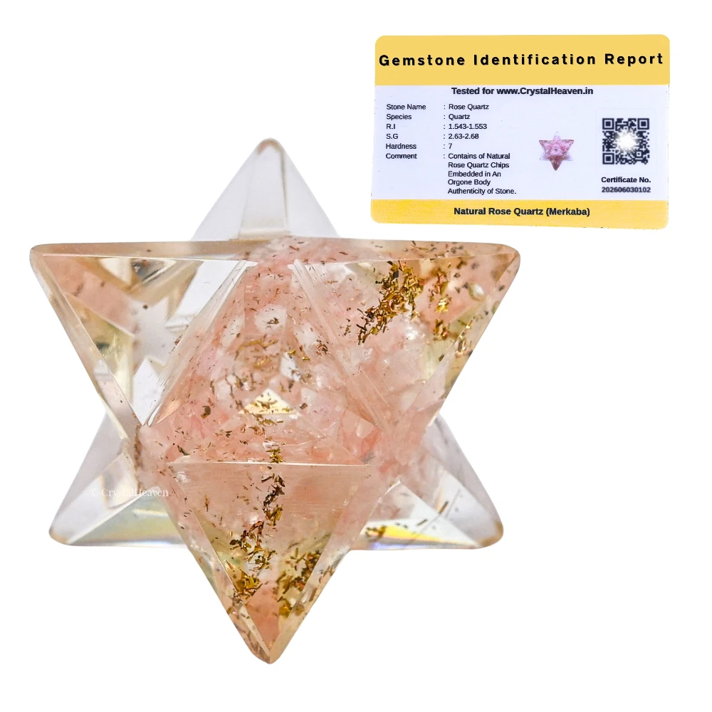 Rose Quartz Orgone Merkaba - 1 Inch