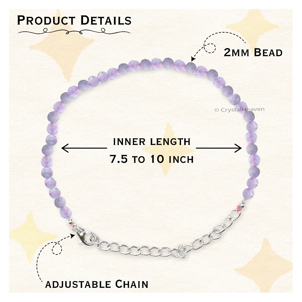Morgonite Bracelets - 2mm Faceted Beads (Silver)