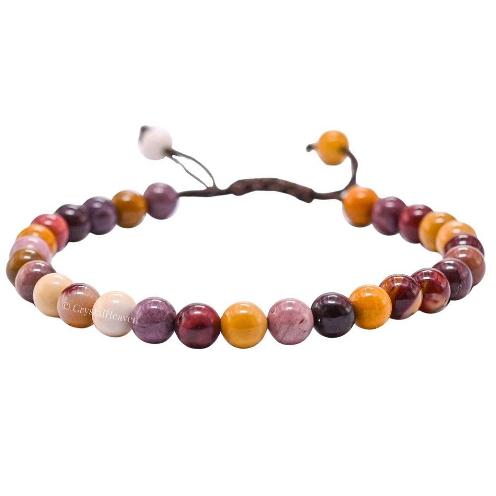 Mookaite Jasper Healing Crystal Bracelets - 6mm Beads (Adjustable)
