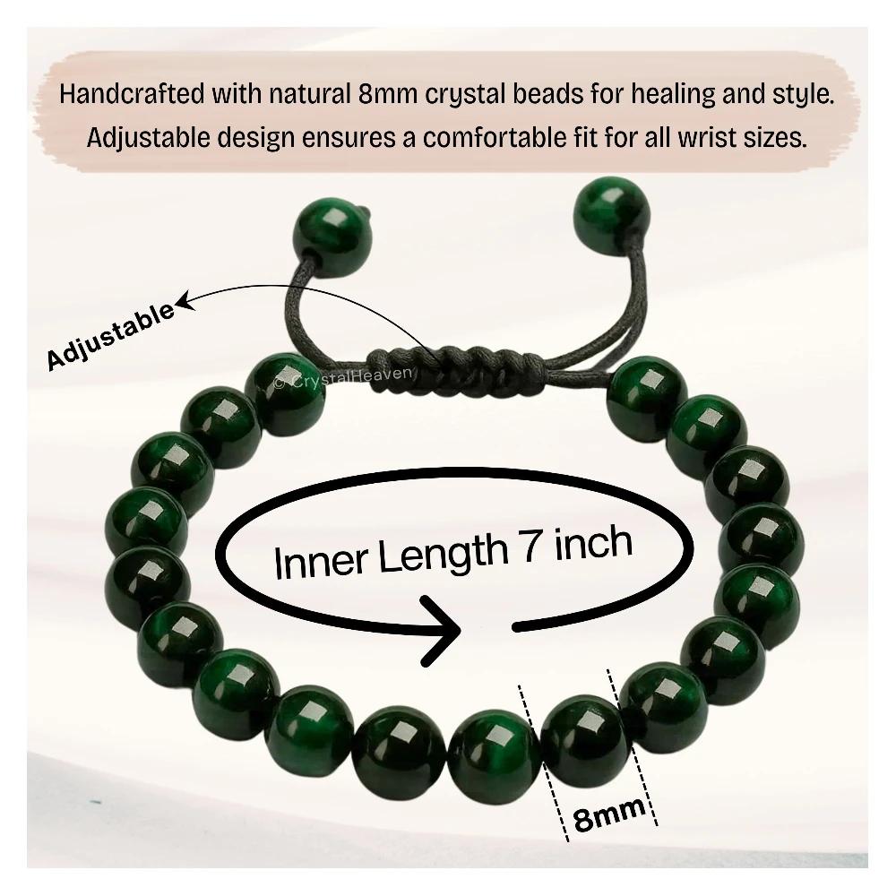 Green Tiger Cat's Eye Bracelet (Adjustable)