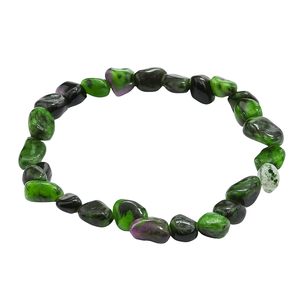 Ruby Zoisite Tumbled Bracelet (Elastic)