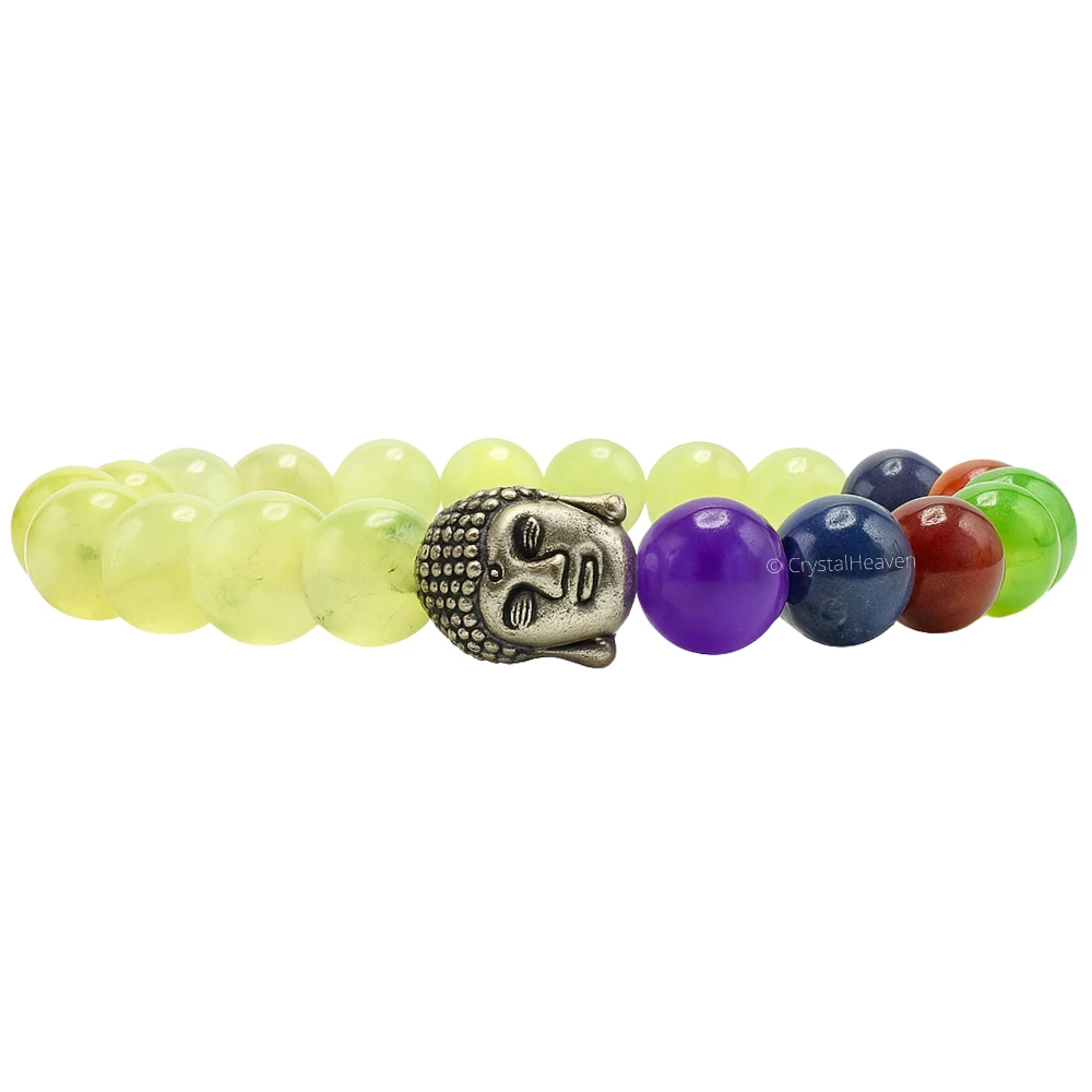 Green Jade Chakra with Buddha Bracelet (Elastic)