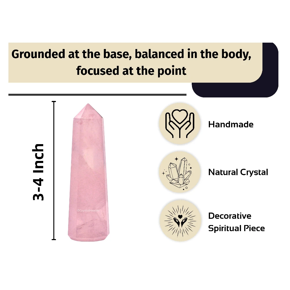 Rose Quartz Tower (3" to 4" inch)