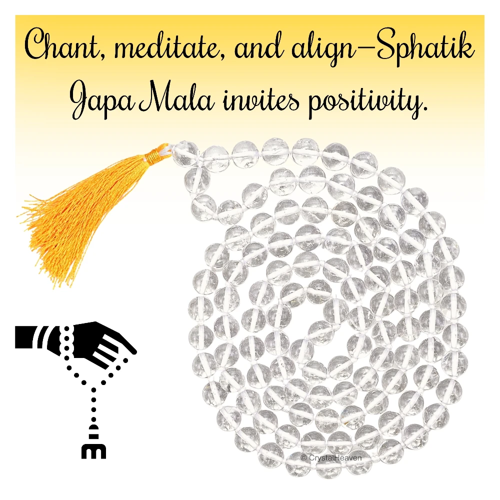 Sphatik Mala - AB Grade 108 Beads (8mm) (Hand Knotted)