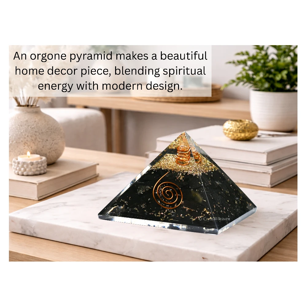 Black Tourmaline Orgone Pyramid (Copper Coil)