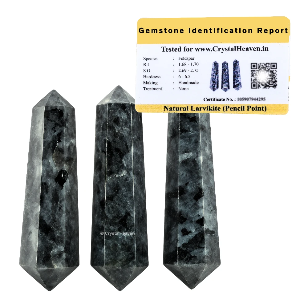 Larvikite Pencil Points (Double Terminated) (Set of 10)