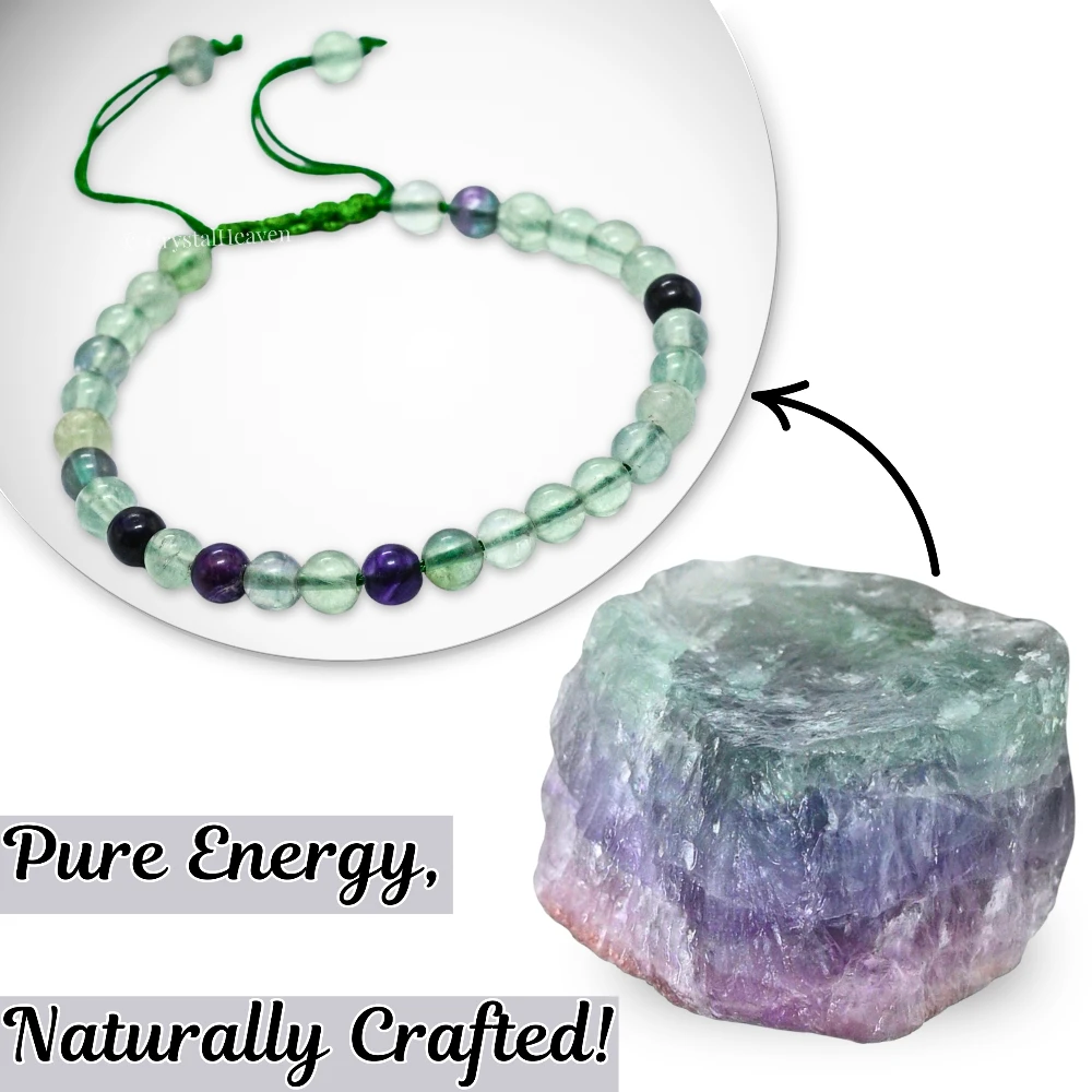 Multi Fluorite Healing Crystal Bracelets - 6mm Beads (Adjustable)