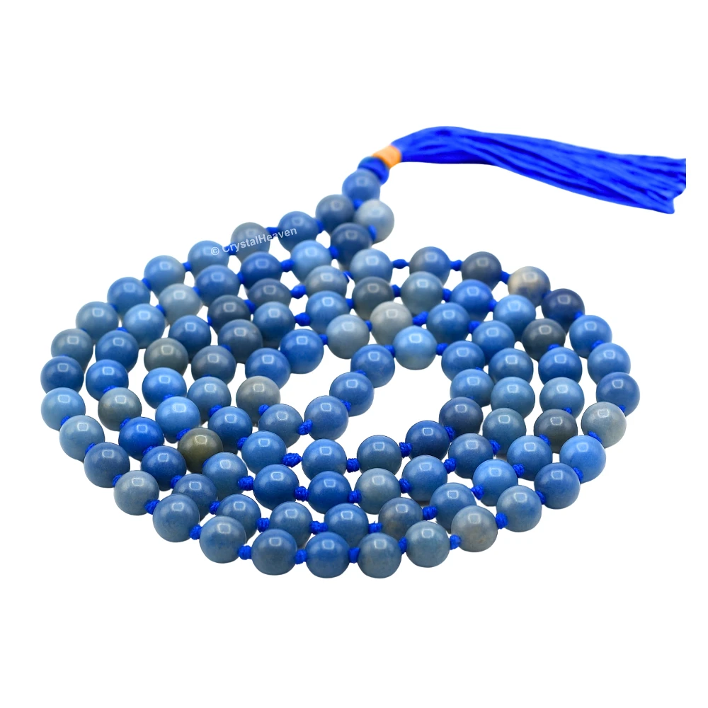 Blue Aventurine Japa Mala (Hand Knotted)