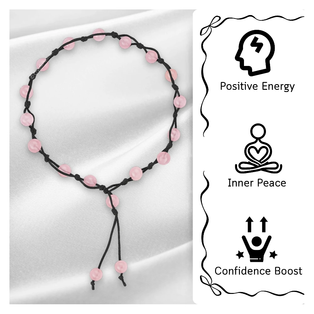 Rose Quartz Anklet (Hand Knotted)