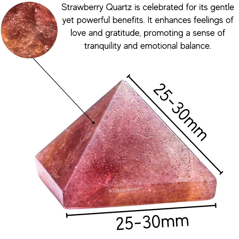 Strawberry Quartz Pyramid (1 Inch)