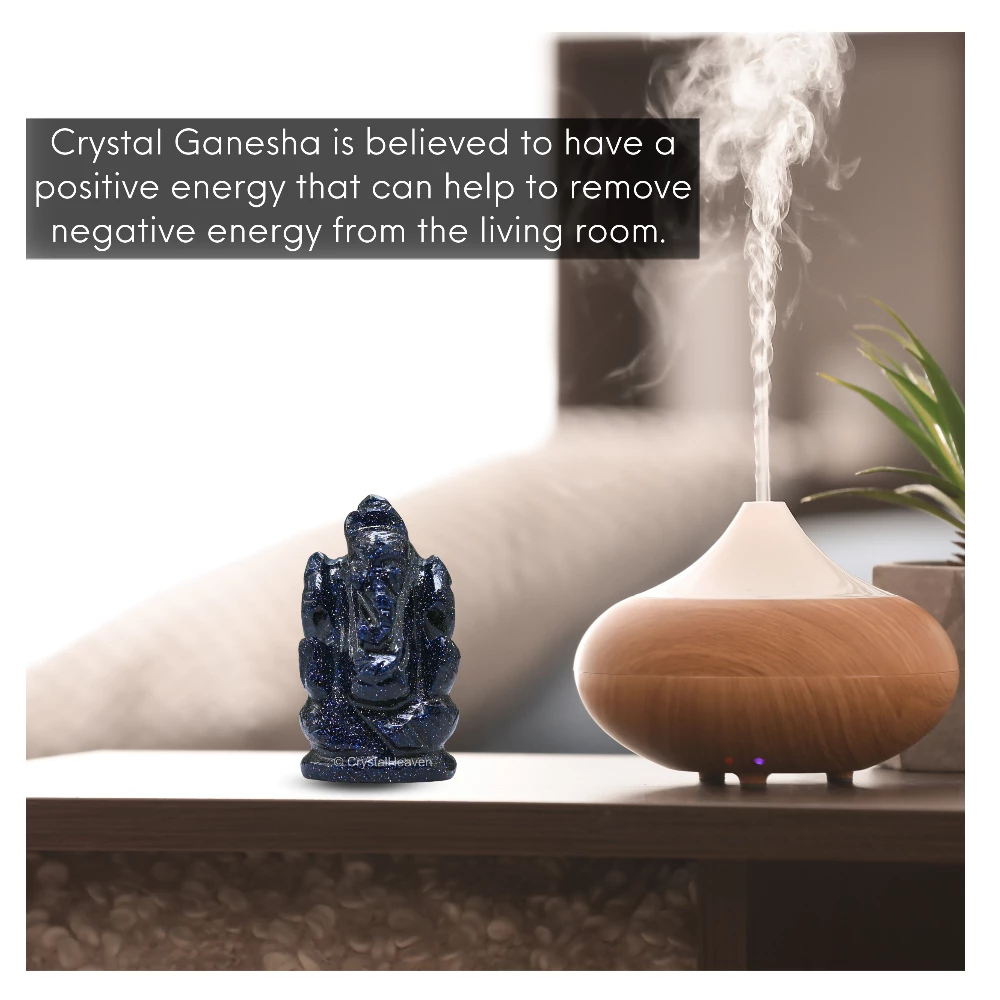 Blue Goldstone Crystal Ganesh Ganpati