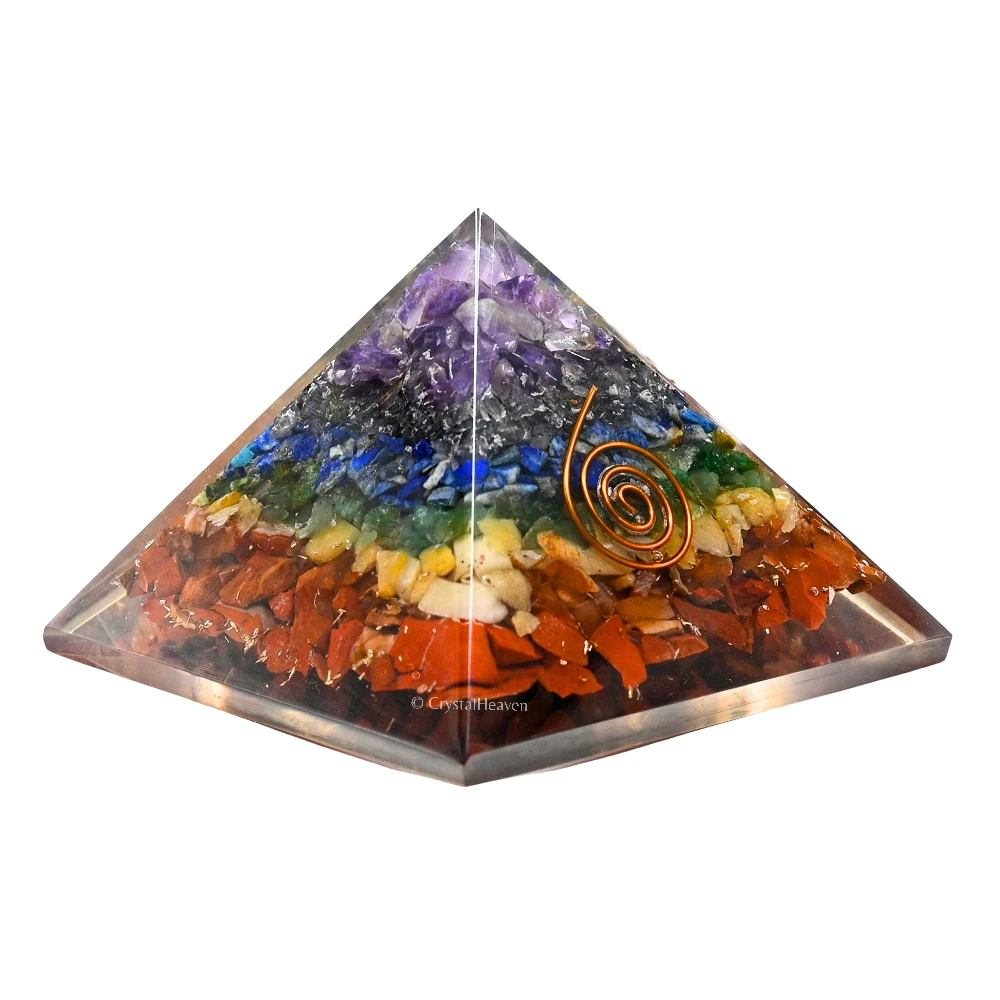 7 Chakra Orgone Pyramid (Copper Coil)