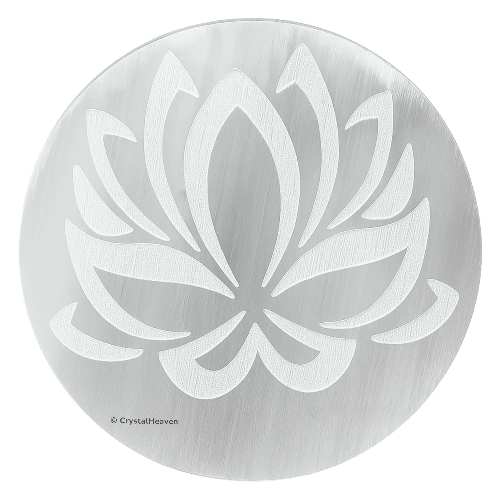 Selenite Charging Plate with Lotus Flower (4 Inch)
