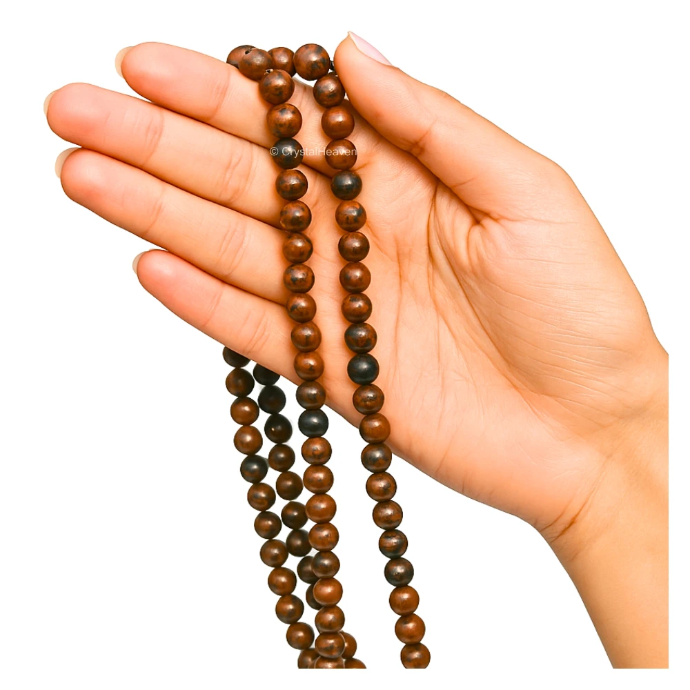 Mahogany Obsidian Japa Mala (Without Knot)