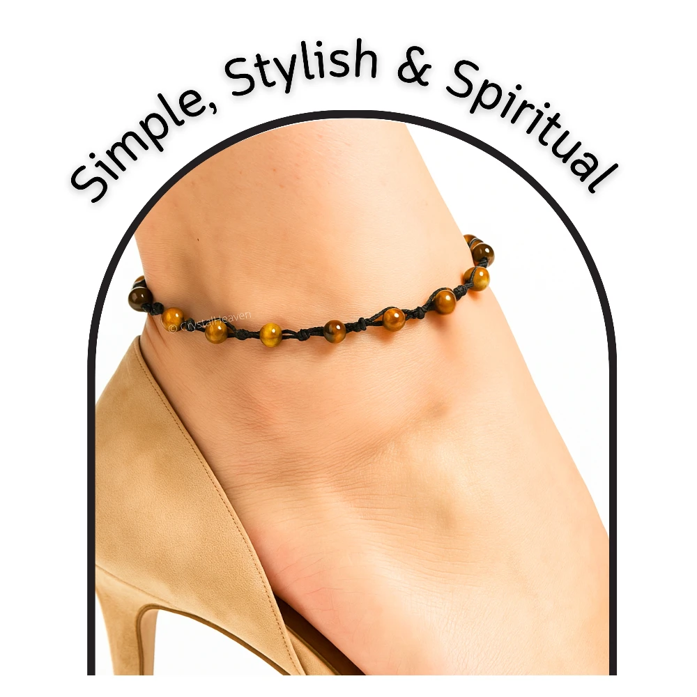 Tiger Eye Anklet (Hand Knotted)