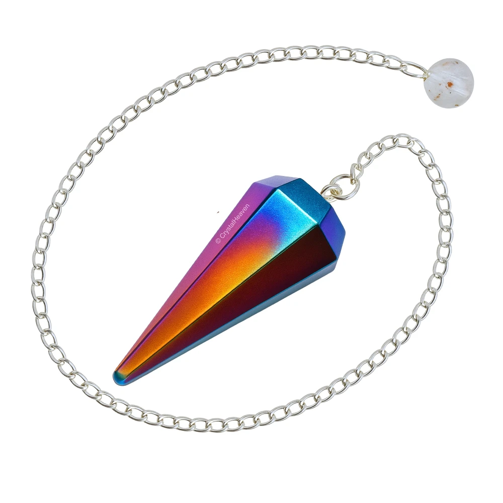 Titanium Aura Quartz Pendulum