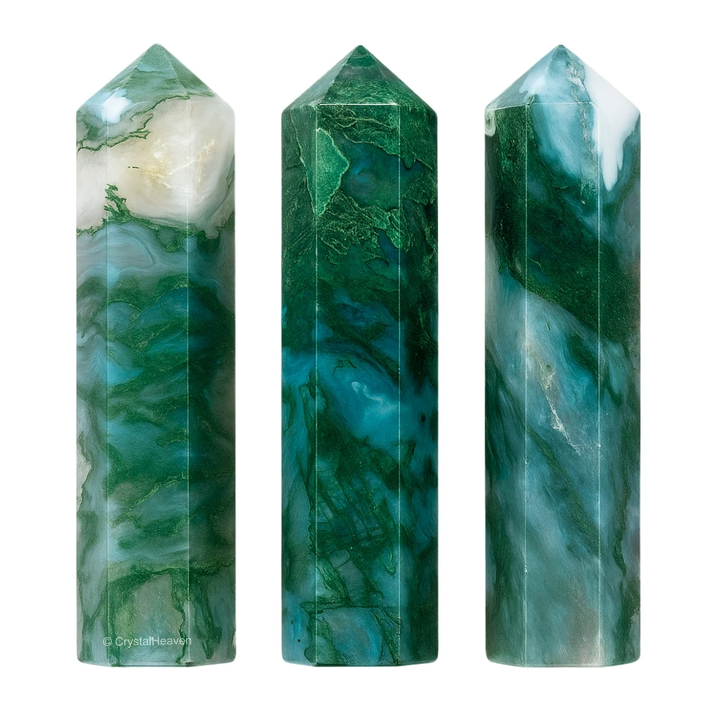 Moss Agate Pencil Points (Set of 50)