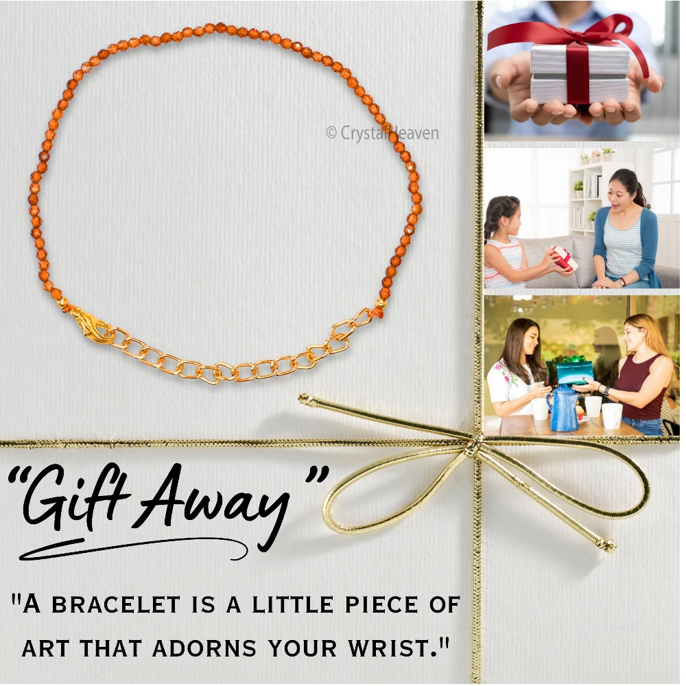 Hessonite Garnet Bracelets - 2mm Faceted Beads (Gold)