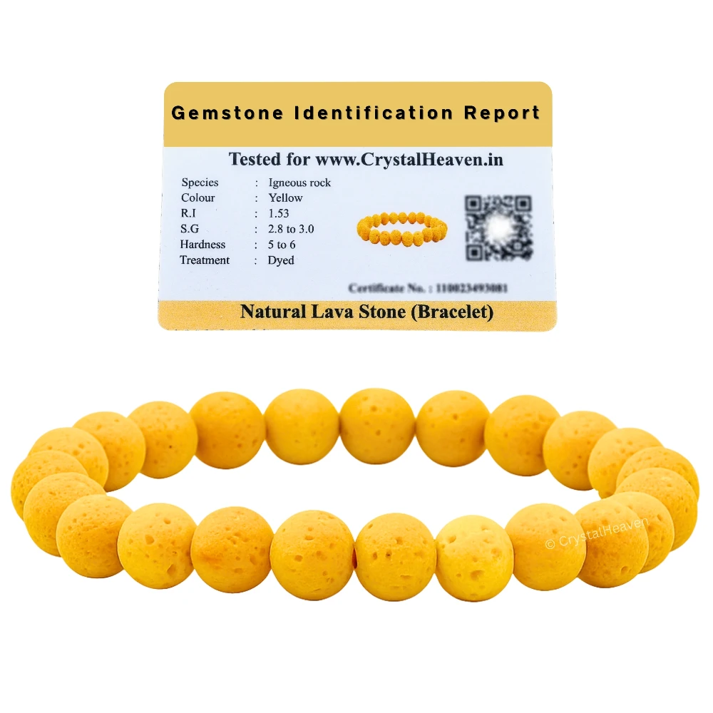 Yellow Lava Stone Bracelet (Elastic)