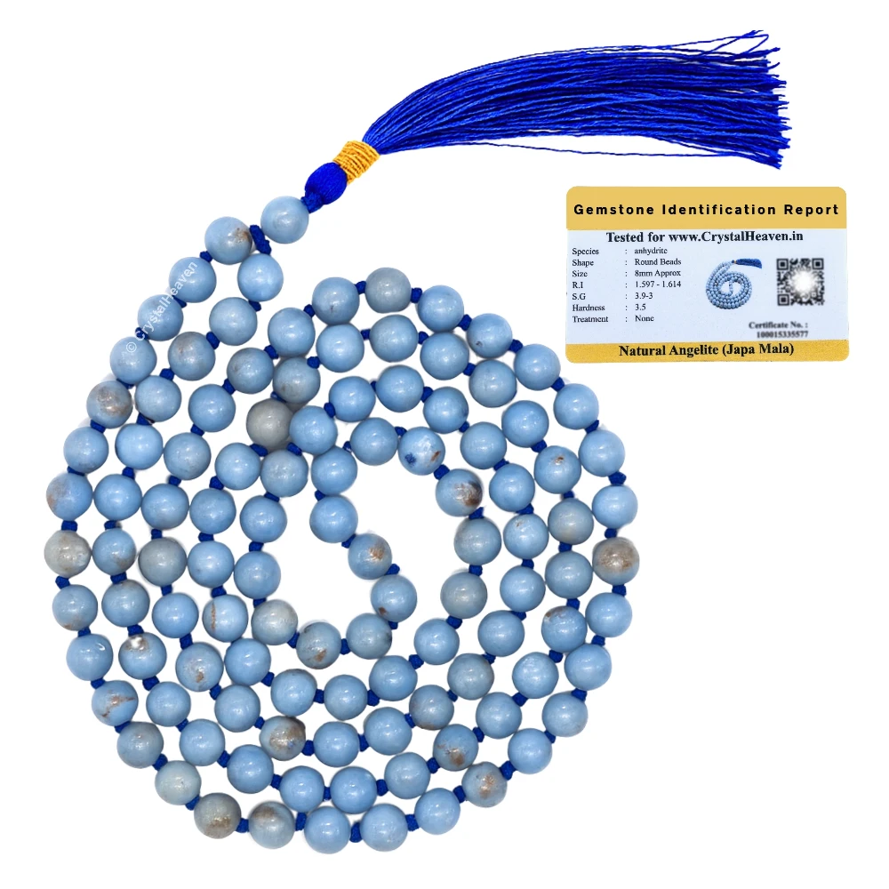 Angelite Japa Mala (Hand Knotted)