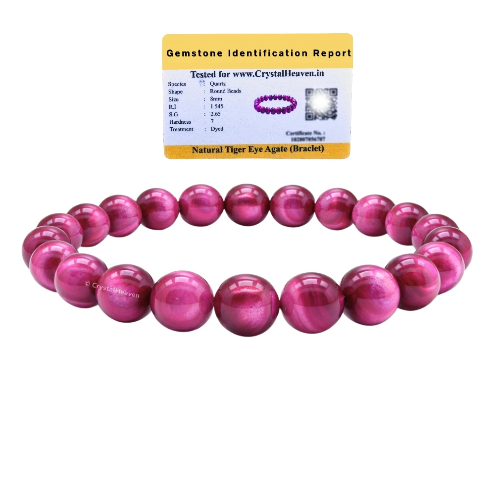 Pink Tiger Eye Bracelet (Elastic)