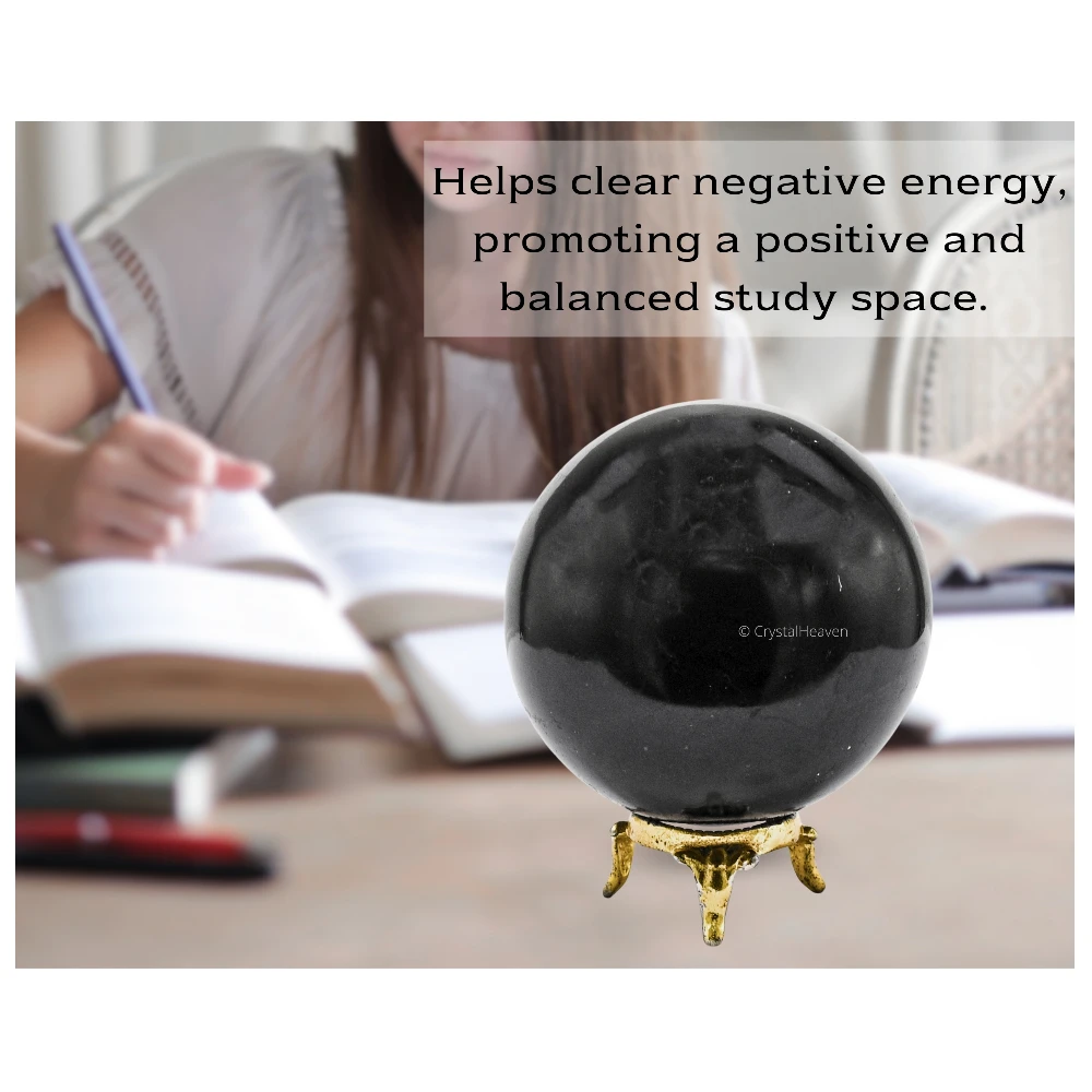 Large Black Tourmaline Sphere (3 Inch)